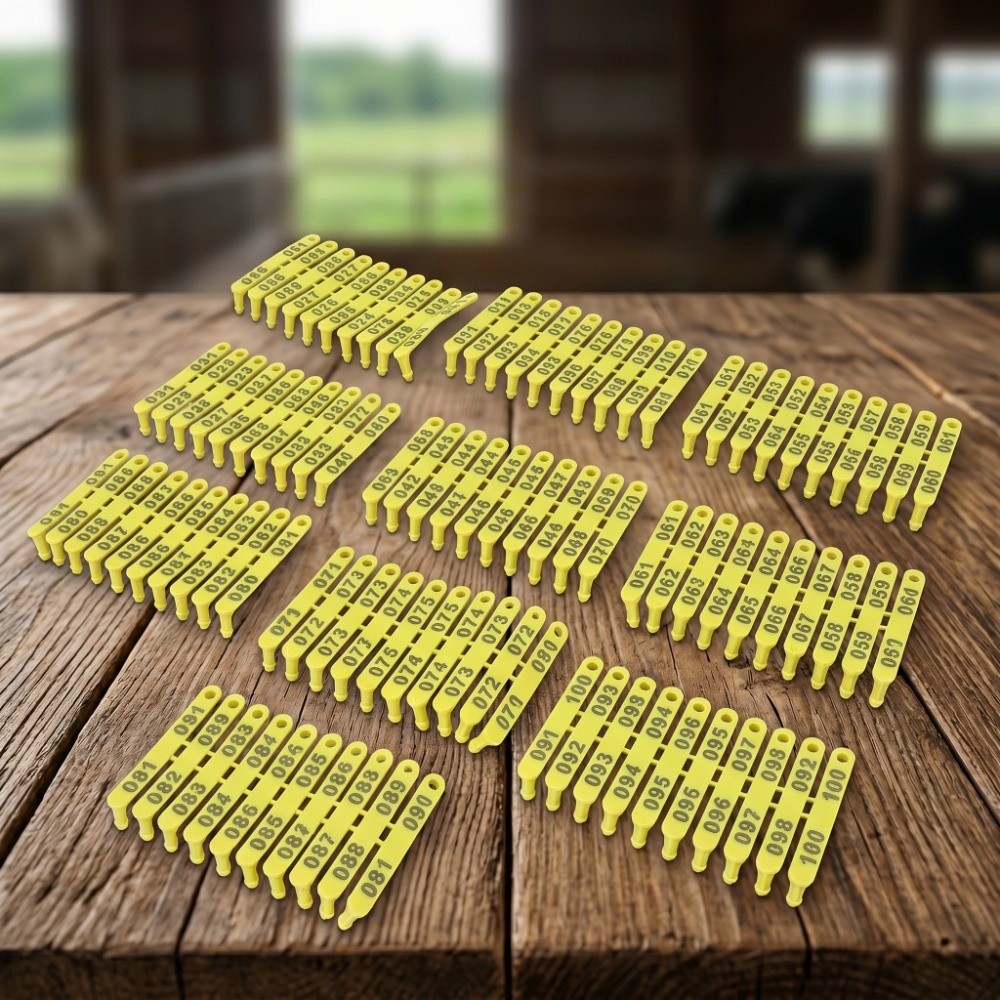 100Pcs 번호 001-100 가축 귀 태그 변색 방 - Livestock Ear Tag 리뷰 및 가격